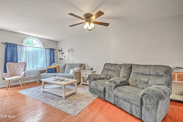 220 Amanda Ln Unit 2, Bristol, TN 37620 - living area featuring a ceiling fan, a textured ceiling, and wood-type flooring