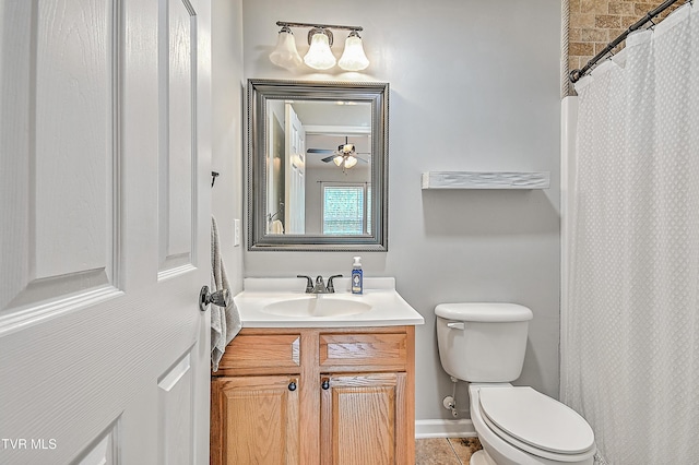 220 Amanda Ln Unit 2, Bristol, TN 37620 - full bathroom with vanity, toilet, tile patterned flooring, curtained shower, and baseboards
