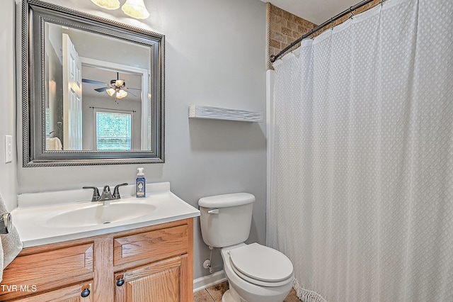 220 Amanda Ln Unit 2, Bristol, TN 37620 - full bath featuring vanity, toilet, baseboards, a shower with curtain, and tile patterned floors