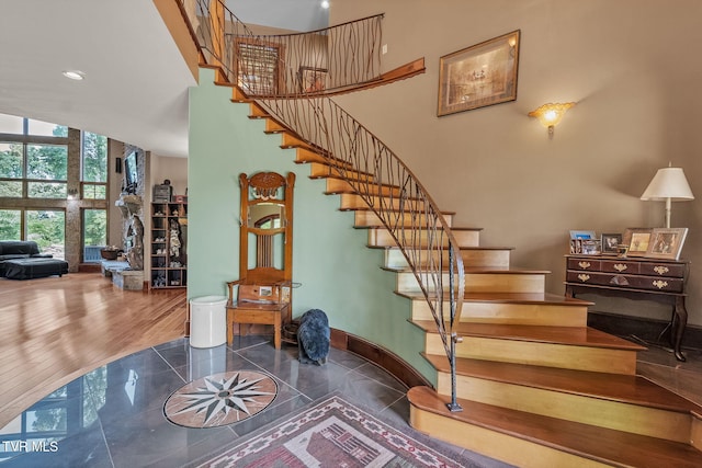 18549 Landridge Way, Abingdon, VA 24211 - stairway with baseboards and a towering ceiling