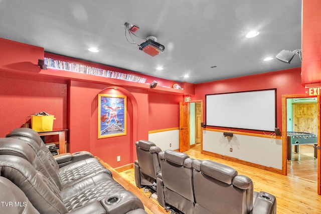 18549 Landridge Way, Abingdon, VA 24211 - home theater room featuring wood finished floors, baseboards, and recessed lighting