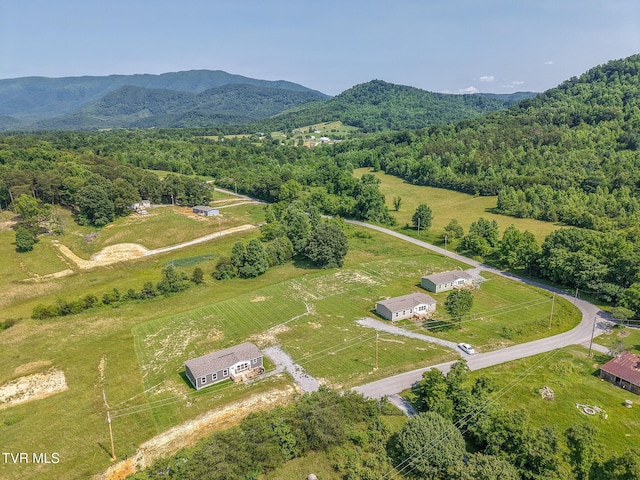 385 Piney Grove Rd, Greeneville, TN 37743 - aerial view of sparsely populated area featuring a heavily wooded area and mountains