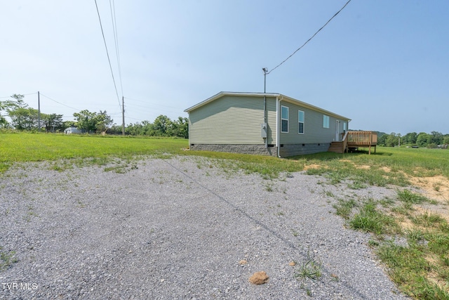 385 Piney Grove Rd, Greeneville, TN 37743 - view of side of home with a wooden deck and crawl space