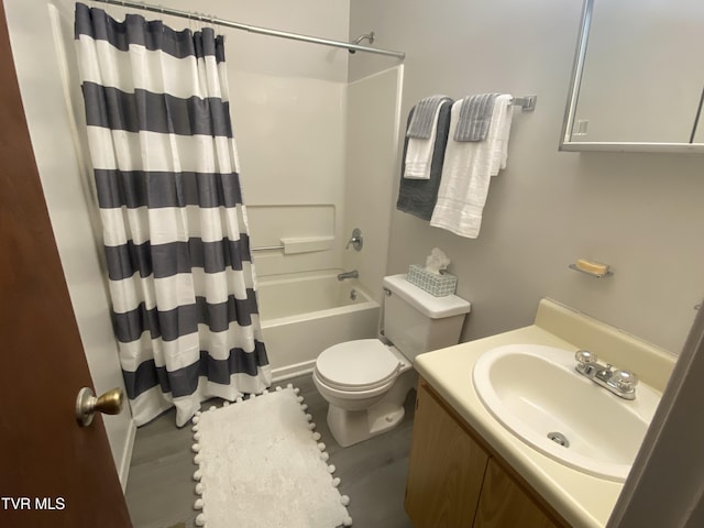 202 Locust St, Greeneville, TN 37745 - bathroom featuring toilet, shower / bathtub combination with curtain, and vanity