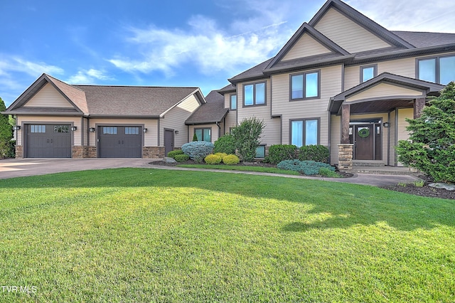 133 Christopher Way, Blountville, TN 37617 - multi unit property featuring a garage, a front yard, driveway, and stone siding