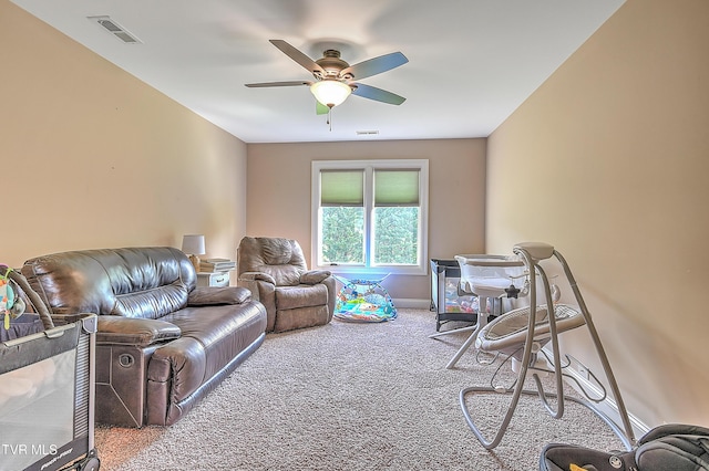 133 Christopher Way, Blountville, TN 37617 - carpeted living room with a ceiling fan and baseboards