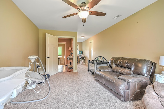 133 Christopher Way, Blountville, TN 37617 - carpeted living room featuring a ceiling fan and baseboards