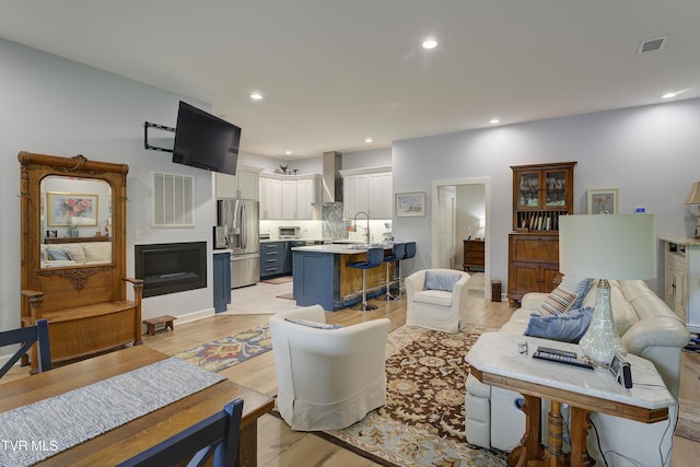 111 Jd Whitehead Rd, Roan Mountain, TN 37687 - living area with light wood-style flooring and recessed lighting