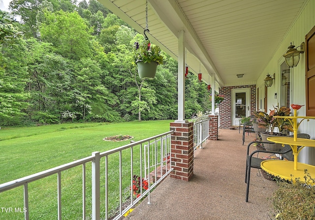 24483 Cave Creek Rd, Abingdon, VA 24211 - porch featuring a lawn