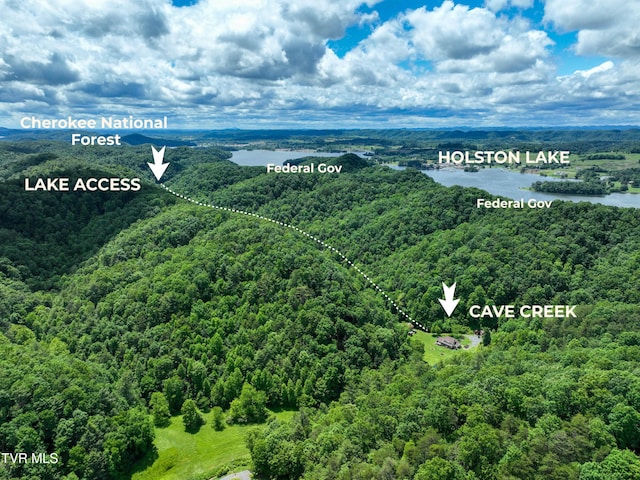 24483 Cave Creek Rd, Abingdon, VA 24211 - drone / aerial view of a heavily wooded area and a large body of water