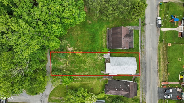 631 NE Meadow St, Coeburn, VA 24230 - aerial view of property and surrounding area with property parcel outlined