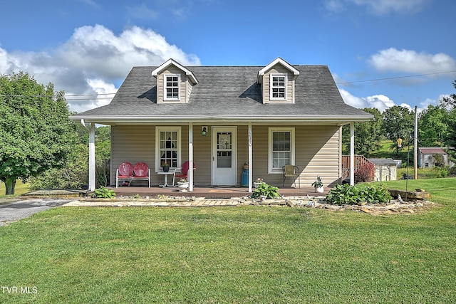 12350 Reedy Creek Rd, Bristol, VA 24202 - view of front of property with a front yard, a porch, and a shingled roof
