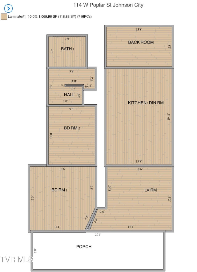 115 W Poplar St, Johnson City, TN 37604 - home floor plan