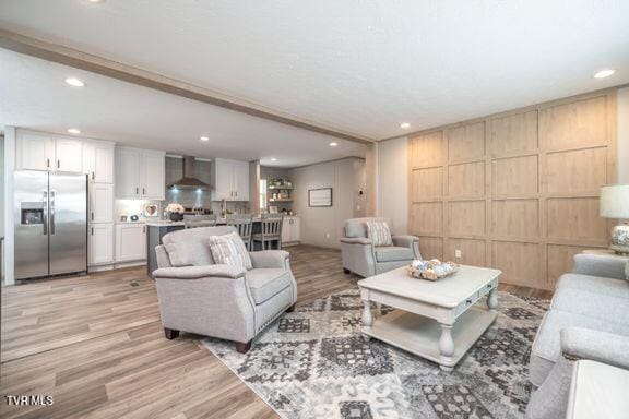 913 Henry Harr Rd, Blountville, TN 37617 - living room featuring recessed lighting and light wood-style flooring