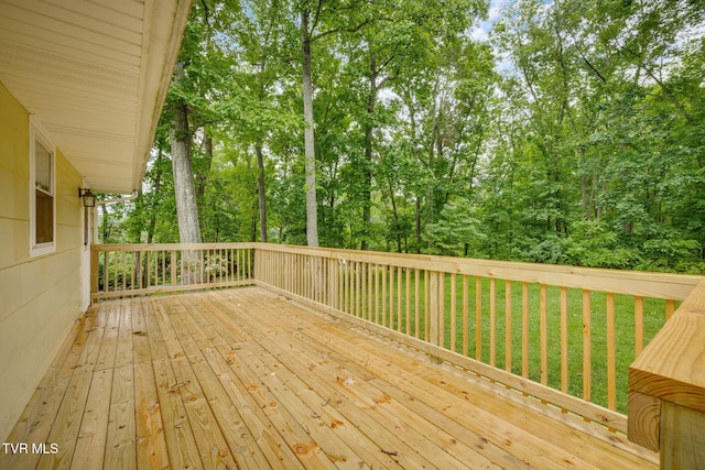 319 Woodland Rd, Jonesborough, TN 37659 - wooden deck with a yard and view of scattered trees