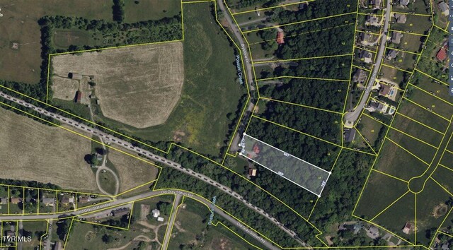 209 Brystone Dr, Gray, TN 37615 - aerial overview of property's location with property parcel outlined