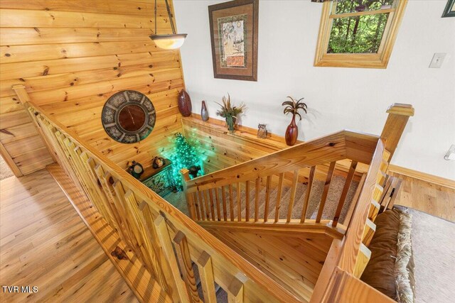 2213 Woodcock Trl, Sevierville, TN 37876 - stairway featuring wood finished floors