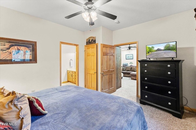 2213 Woodcock Trl, Sevierville, TN 37876 - bedroom with light colored carpet and ceiling fan