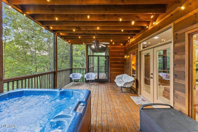 2213 Woodcock Trl, Sevierville, TN 37876 - wooden terrace featuring french doors