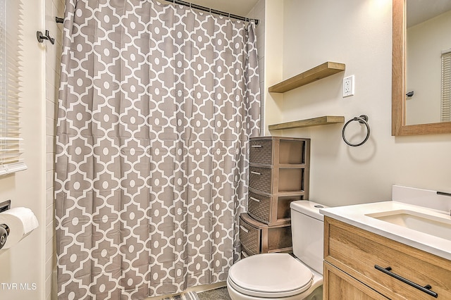 118 Greenmeadow Ln, Jonesborough, TN 37659 - bathroom featuring toilet, vanity, and a shower with shower curtain