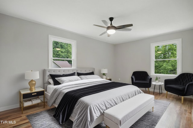 5530 Paramont Rd, Wise, VA 24293 - bedroom with light wood-type flooring, baseboards, and a ceiling fan