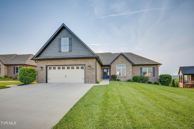 1132 Panoramic Vis, Gray, TN 37615 - view of front of house featuring concrete driveway, a front lawn, and brick siding