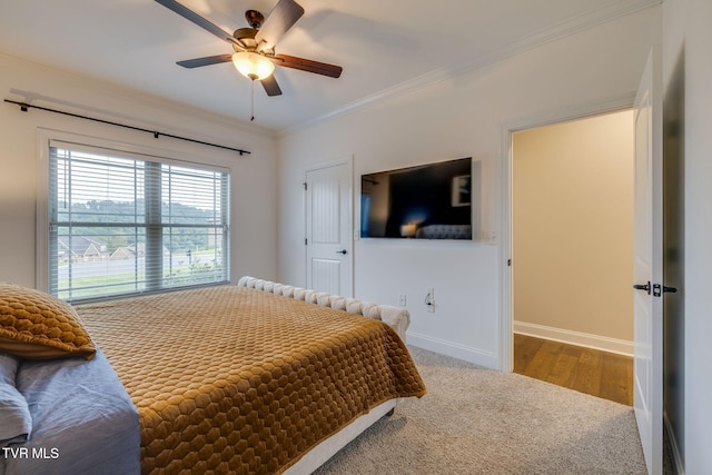 1132 Panoramic Vis, Gray, TN 37615 - carpeted bedroom featuring crown molding and a ceiling fan
