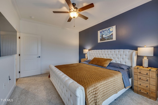 1132 Panoramic Vis, Gray, TN 37615 - bedroom with carpet flooring, crown molding, and a ceiling fan