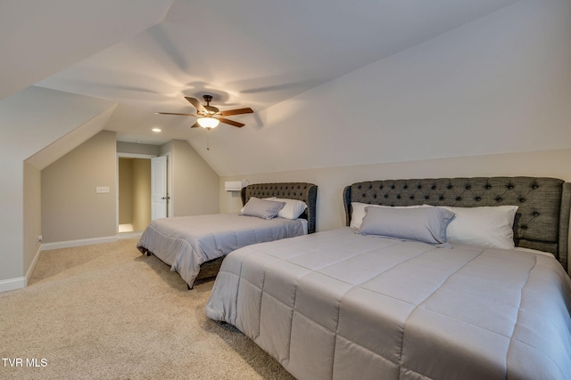 1132 Panoramic Vis, Gray, TN 37615 - bedroom featuring vaulted ceiling, light carpet, and a ceiling fan