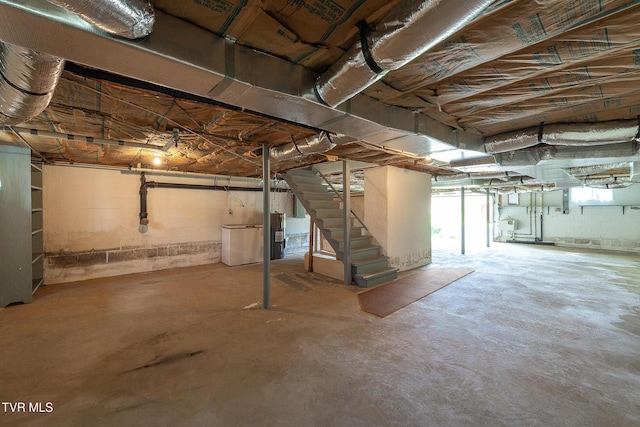173 Keller Ln, Marion, VA 24354 - basement with stairs, water heater, and washer / clothes dryer