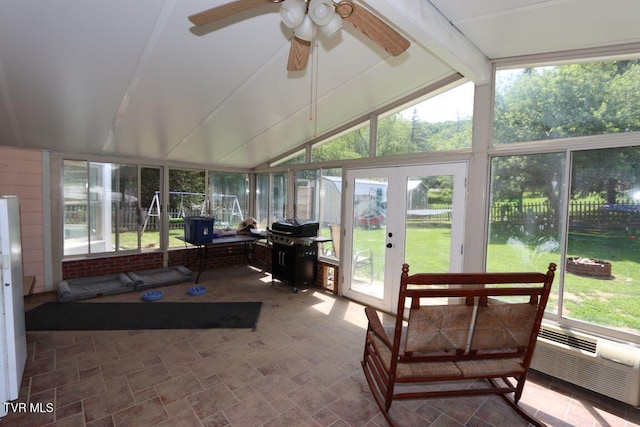 21164 Vances Mill Rd, Abingdon, VA 24211 - sunroom featuring a ceiling fan and a wall unit AC