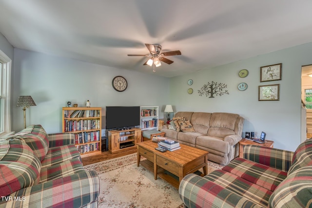 240 Watson Rd, Bristol, TN 37620 - living area with ceiling fan and wood finished floors