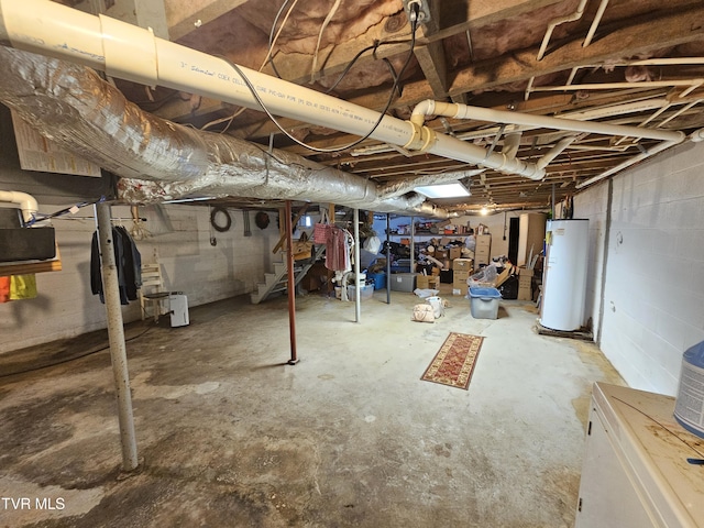 515 Chuckey Pike, Chuckey, TN 37641 - unfinished below grade area with gas water heater and stairs
