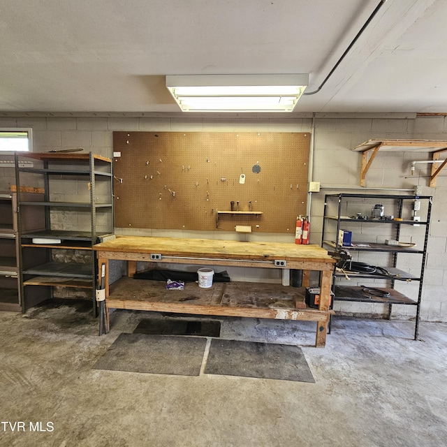 515 Chuckey Pike, Chuckey, TN 37641 - below grade area featuring a workshop area and concrete block wall