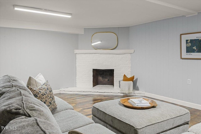 1820 Brook Hollow Rd, Johnson City, TN 37604 - living room with wood finished floors, a fireplace, and baseboards