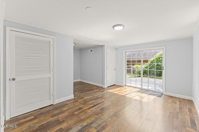 1820 Brook Hollow Rd, Johnson City, TN 37604 - spare room featuring baseboards, ornamental molding, and wood finished floors