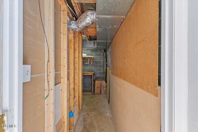1820 Brook Hollow Rd, Johnson City, TN 37604 - unfinished below grade area with concrete block wall