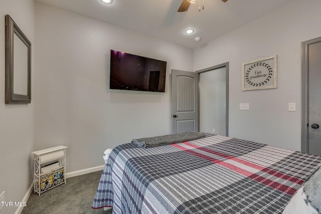 325 Barren Rd, Chuckey, TN 37641 - bedroom with carpet flooring, baseboards, a ceiling fan, and recessed lighting