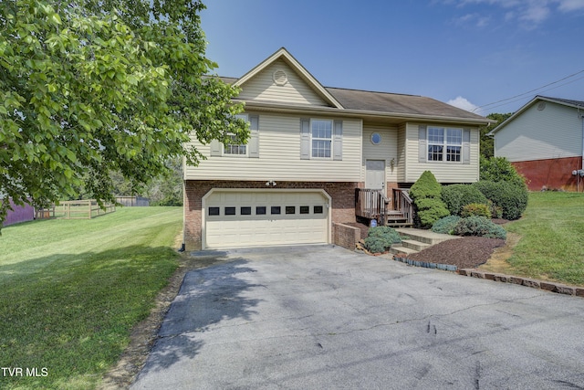 185 Thelma Hannabas Ln, Jonesborough, TN 37659 - bi-level home featuring driveway, a front yard, brick siding, and a garage