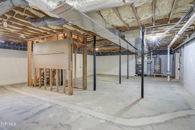 715 Powder Branch Rd, Elizabethton, TN 37643 - unfinished basement featuring gas water heater and heating unit