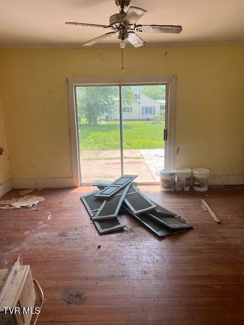 534 Ohio Ave, Erwin, TN 37650 - spare room with a ceiling fan, hardwood / wood-style floors, and baseboards