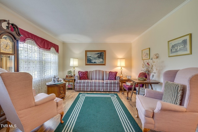 396 High Cir, Bristol, TN 37620 - living room with ornamental molding and wood finished floors