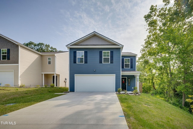 481 Cox Hollow Rd, Kingsport, TN 37663 - view of front facade featuring driveway, a garage, and a front yard