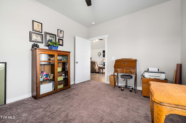 271 Laurel Way, Mountain City, TN 37683 - carpeted office with a ceiling fan and baseboards