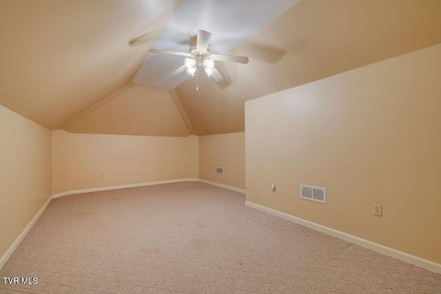229 Ridgecrest Rd, Jonesborough, TN 37659 - bonus room with lofted ceiling, a ceiling fan, carpet flooring, and baseboards
