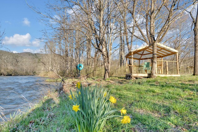 136 Beecher Holtsclaw Rd, Roan Mountain, TN 37687 - view of yard featuring a water view and a gazebo