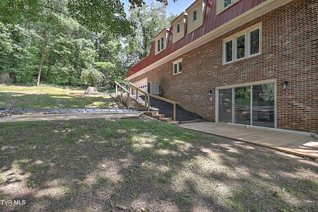 505 Red Oak Ln, Kingsport, TN 37663 - view of yard with a wooden deck and stairs