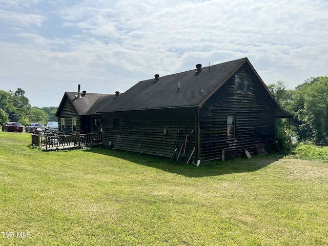 12615 Star Branch Rd, Coeburn, VA 24230 - rear view of house with a lawn and a wooden deck