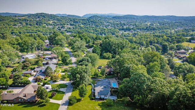 421 High Ridge Rd, Kingsport, TN 37660 - aerial view of residential area with a mountainous background and a heavily wooded area