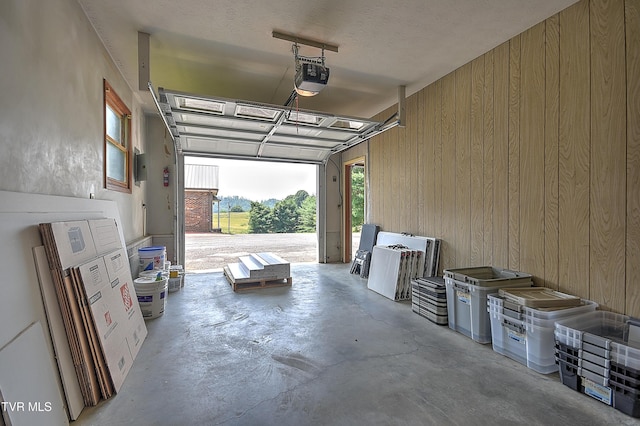 14191 King Mill Pike, Bristol, VA 24202 - garage with wooden walls and a garage door opener